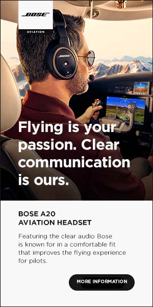 Bose - Flying is your passion. Clear communication is ours. Bose A20 aviation headset.